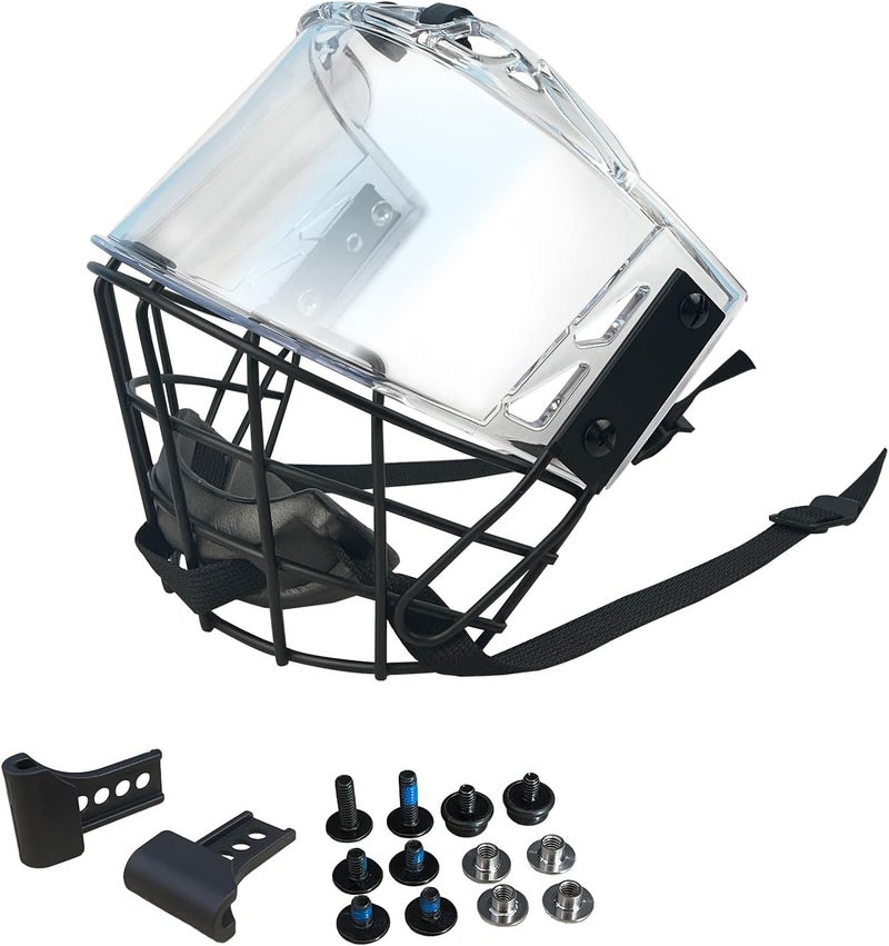 VPRO Ice Hockey Helmet Face Mask Cage Visor Shield Combo - Image 2